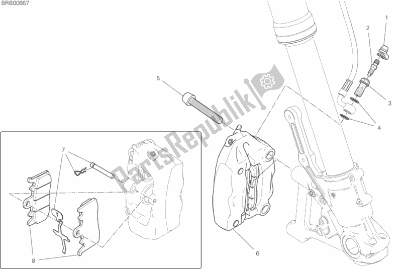 All parts for the Front Brake System of the Ducati Scrambler Flat Track Thailand 803 2019